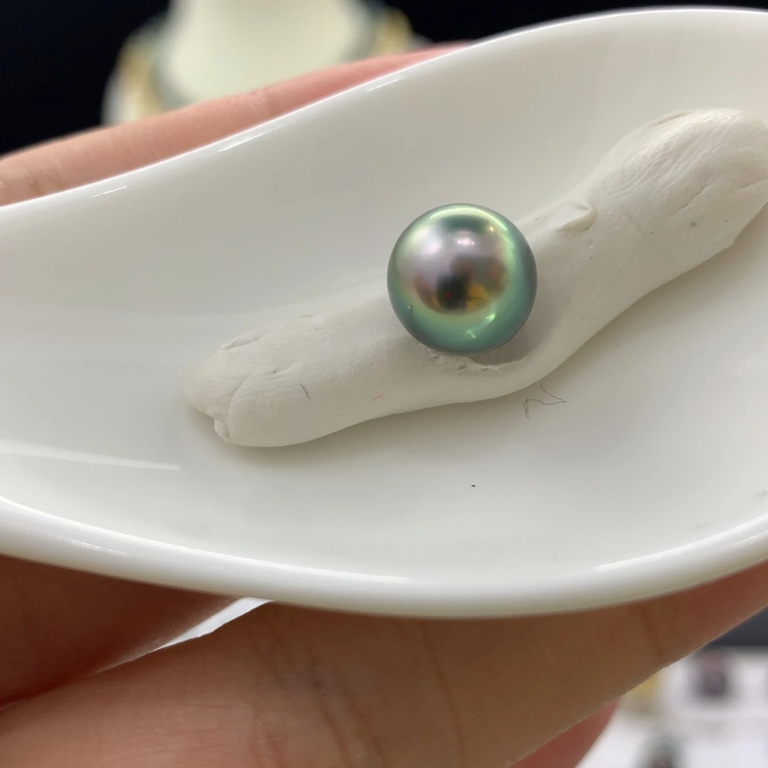 未镶嵌裸珠定制海水珍珠牛油果金8-9mm