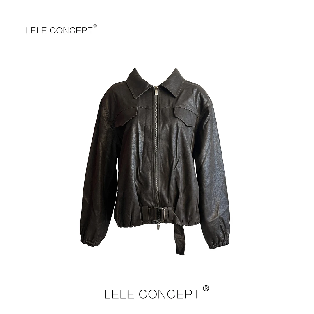 LELE CONCEPT | 「丽」减龄时尚翻领拉链外套Y0646