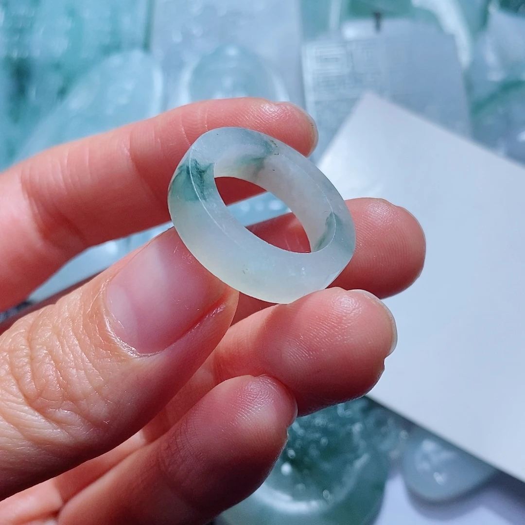 定制翡翠未镶嵌毛货付款后确认抛光内径17