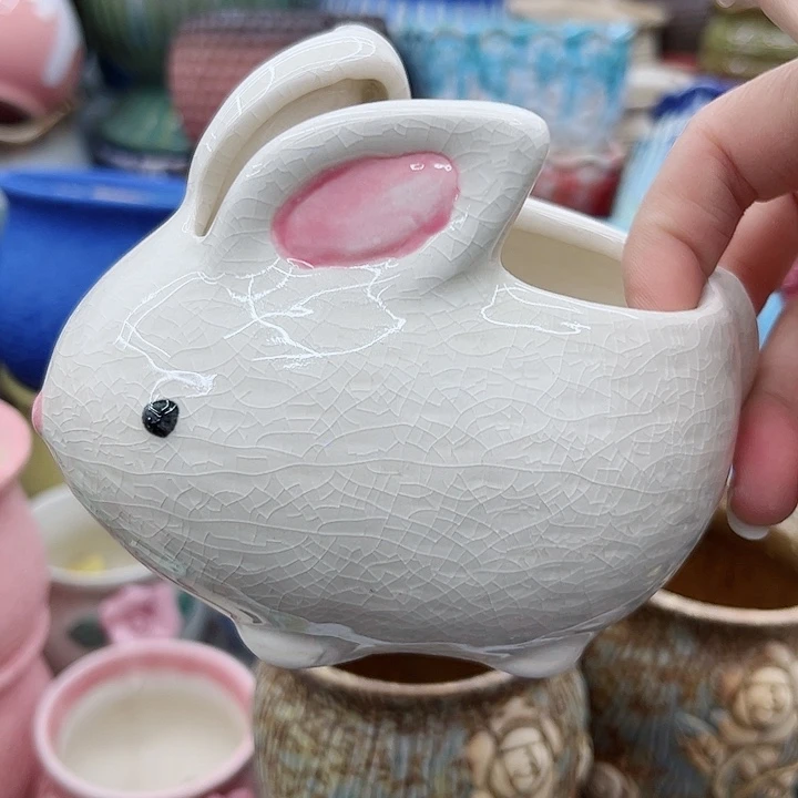 多肉绿植陶瓷花盆9.9包邮，有孔