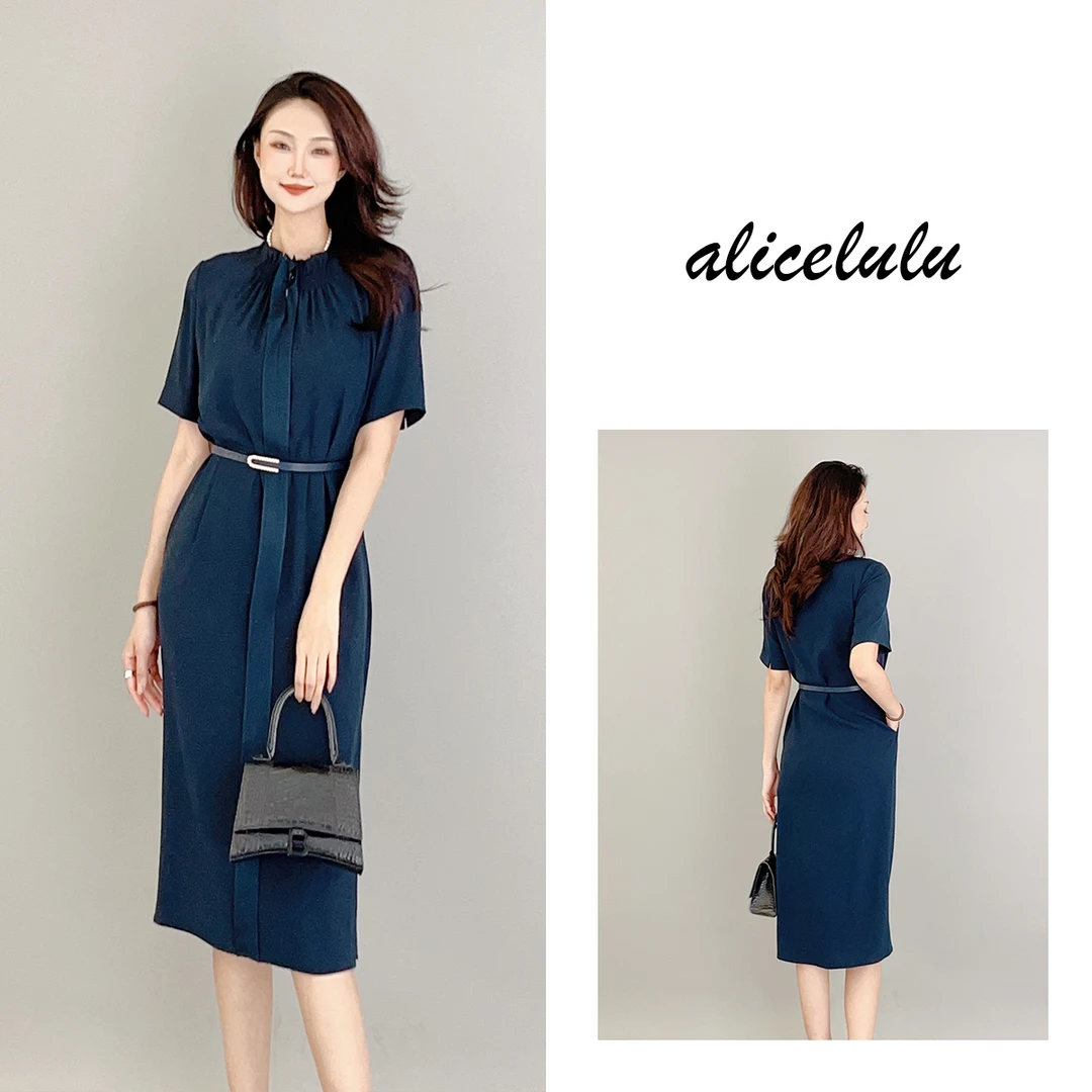 6ALICE“高智女性”连衣裙轻奢醋酸气质通勤280169B