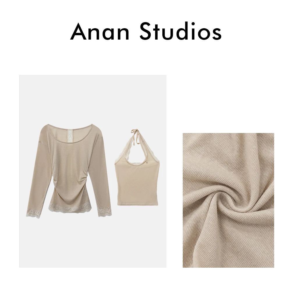 AAA069【贵族千金】蕾丝上衣+挂脖吊带（两件套）