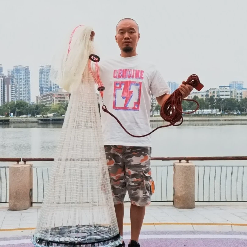 3米高6米直径新手入门款花边大飞盘送包撒网捕鱼渔网鱼网抓鱼手抛