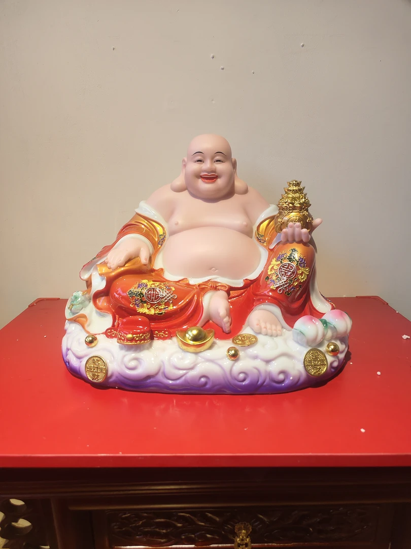 19寸合成汉白玉空心宽体弥勒佛