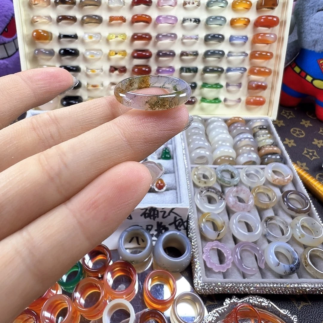 玛瑙/玉髓未镶嵌戒指A8不退换19.1港21