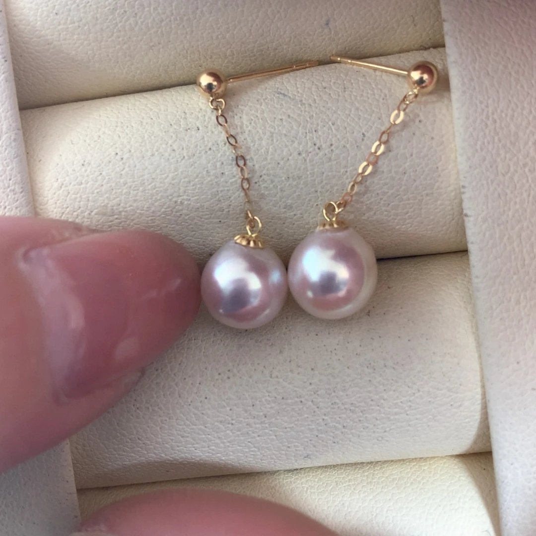 海水珍珠耳饰18K金镶嵌