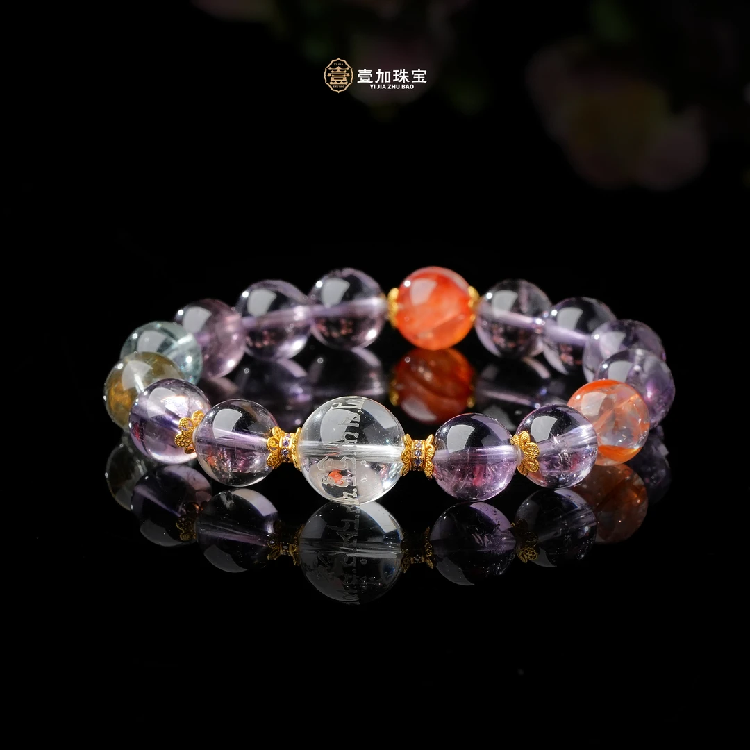 壹加师姐｜手工设计智慧之石水晶多宝手串多样性发一7854n