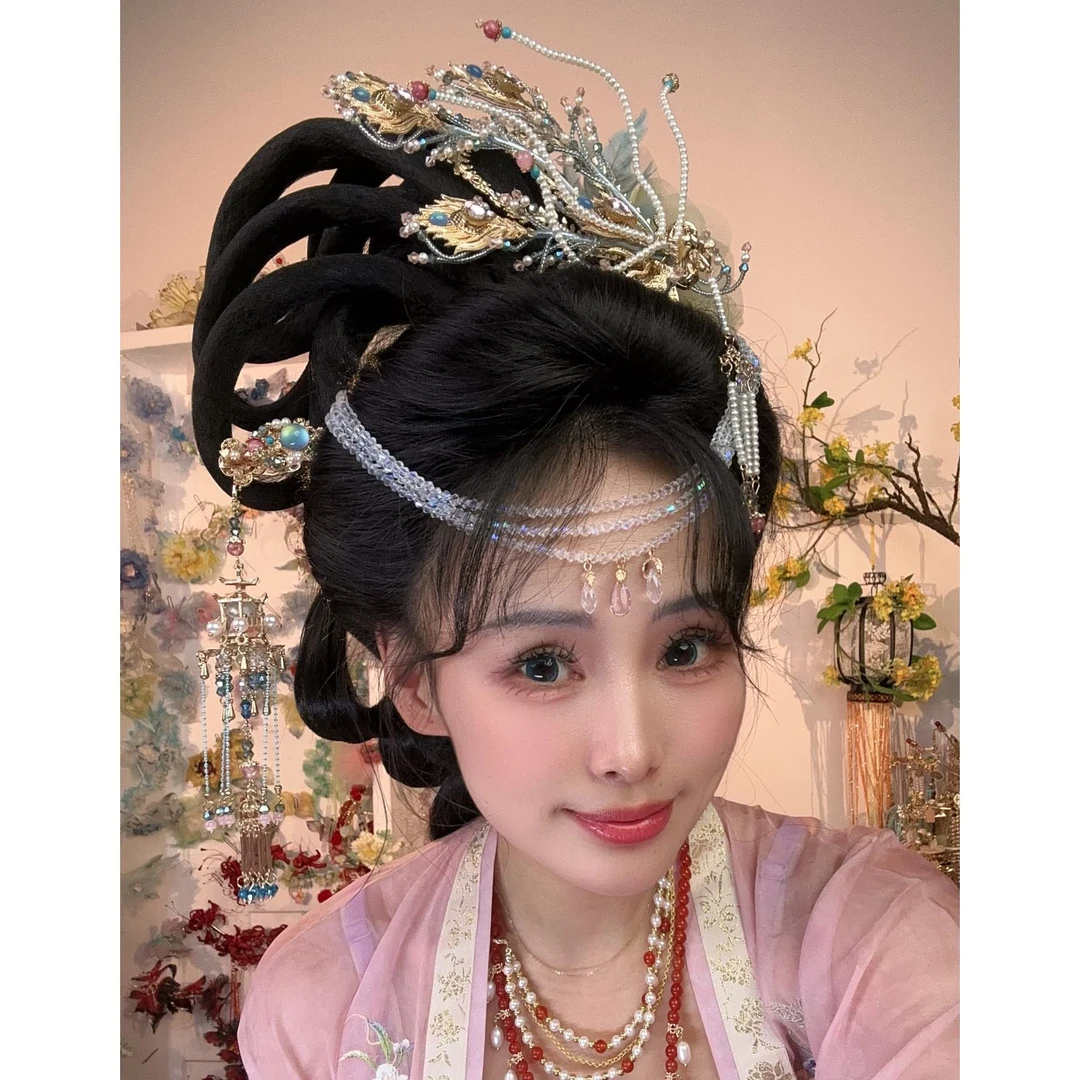 蓝熙亚莉 玉嫦娥 古风汉服二次元 发环版软底座环环可调节发髻