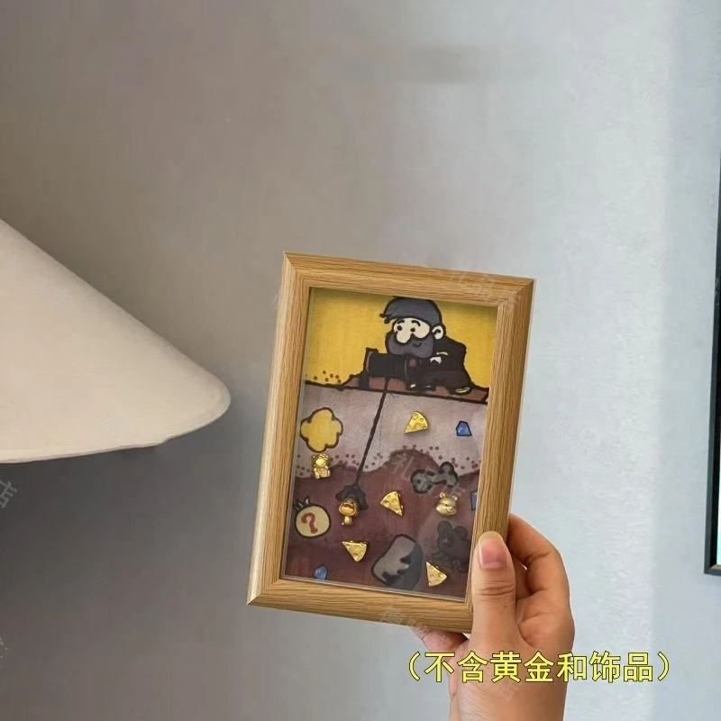 【咕噜】DIY手工礼物金黄矿工相框汽车摆件新年礼物装饰品摆件