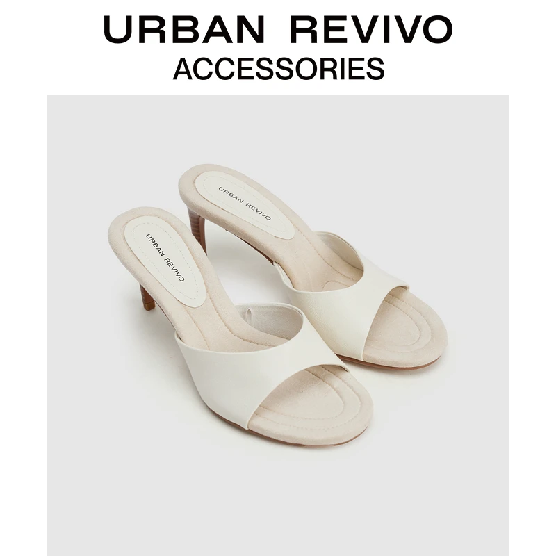 【一秒入夏】URBAN REVIVO2025夏季新款女露趾高跟拖鞋UAWS50068