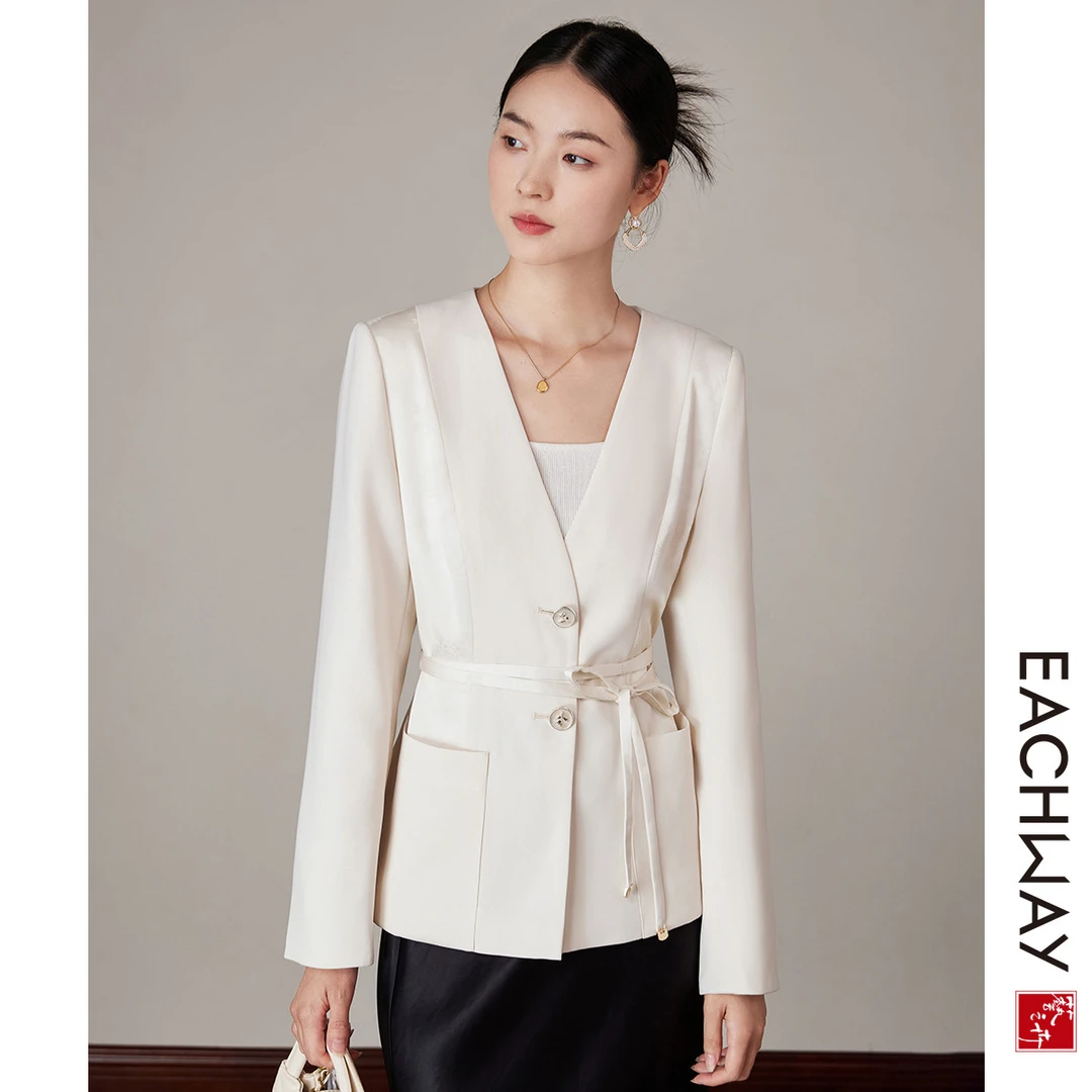 艺之卉【高级感提花拼接】轻奢通勤日常外套2024秋季气质时髦西装女