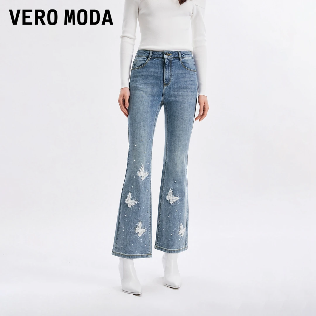 Vero Moda牛仔裤25春商场同款新品欧若风甜美街头风钉珠325149026