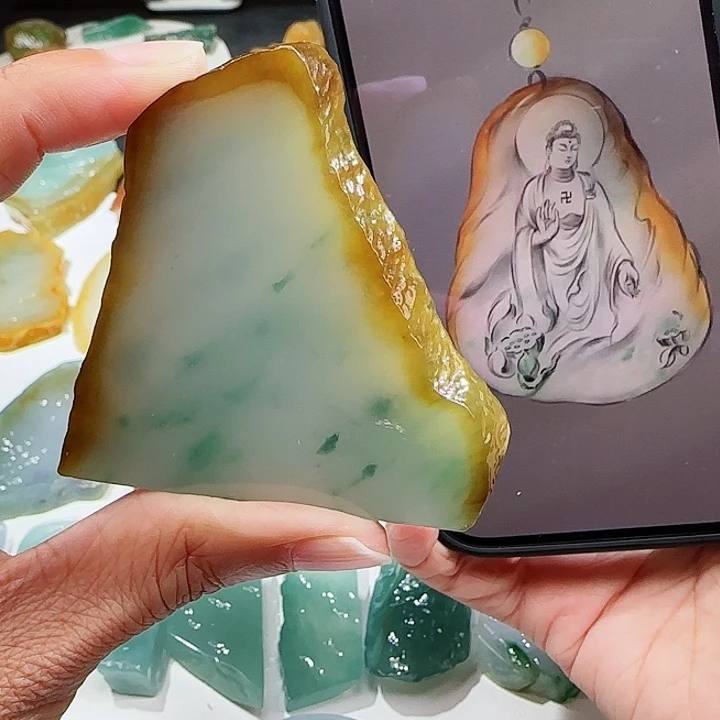 定制翡翠未镶嵌翡翠挂件