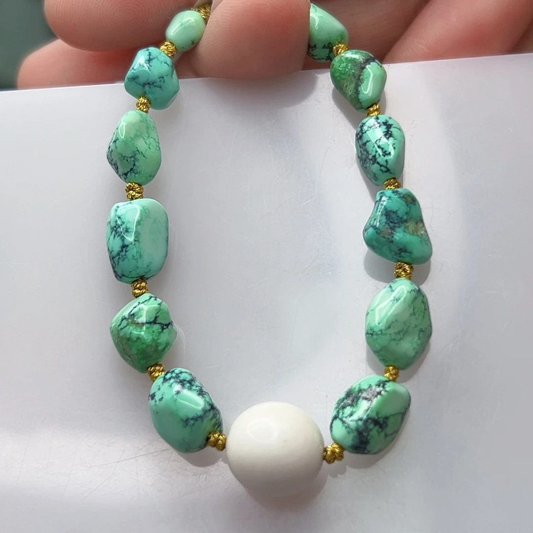 绿松石珠宝奇石18K金镶嵌