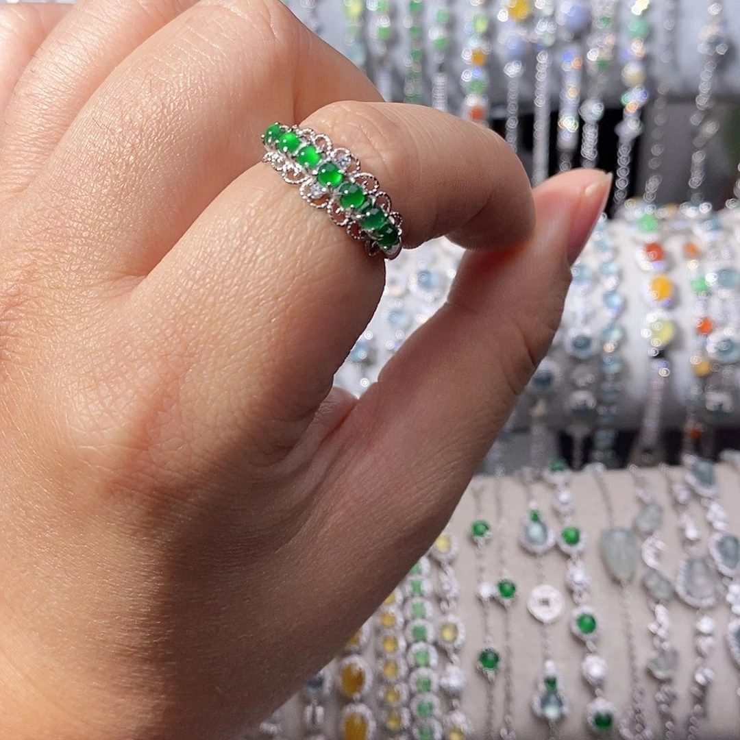 翡翠银S925镶嵌戒指