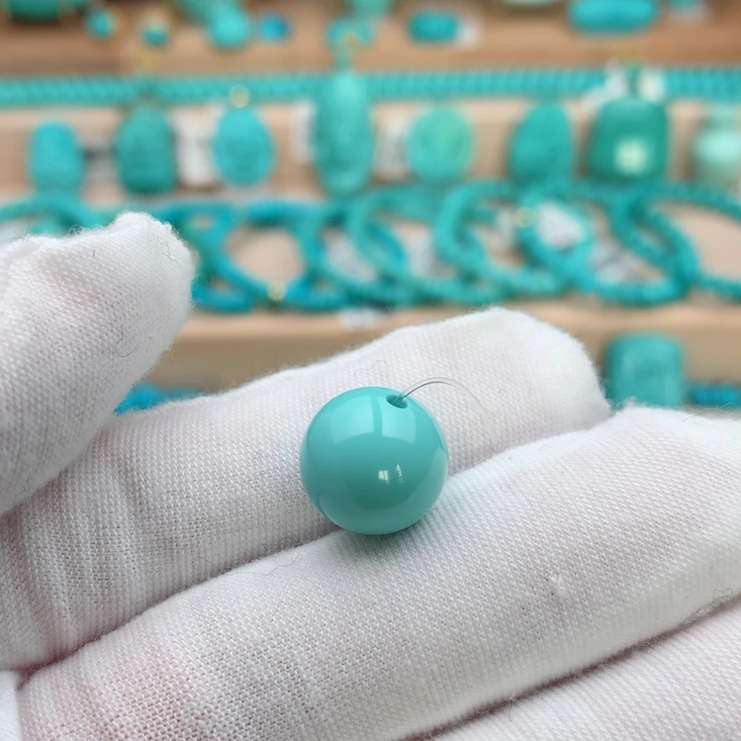 绿松石未镶嵌珠宝奇石12.2mm