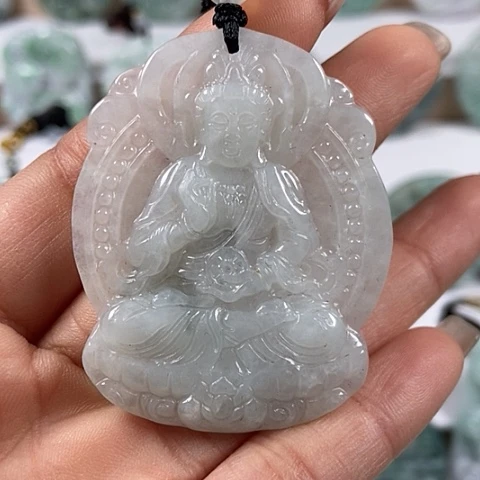 翡翠颈饰未镶嵌时来运转观音福利