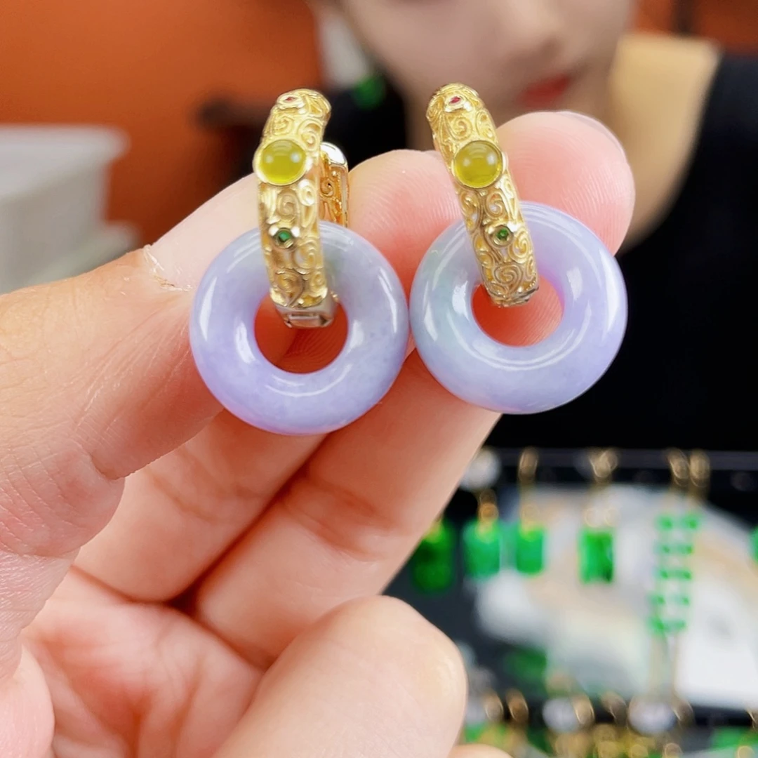 翡翠未镶嵌耳饰饰品