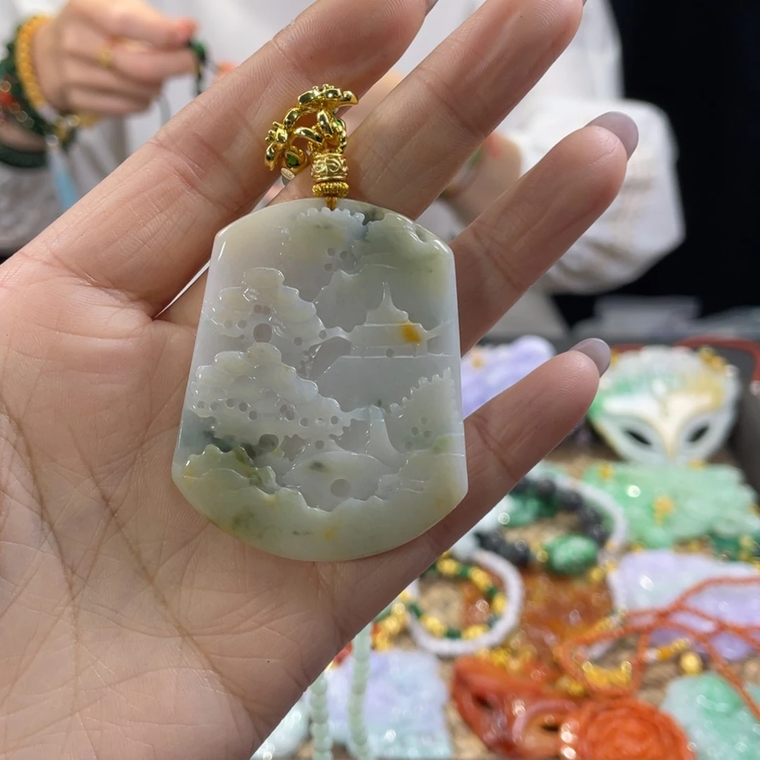 翡翠颈饰未镶嵌代编织