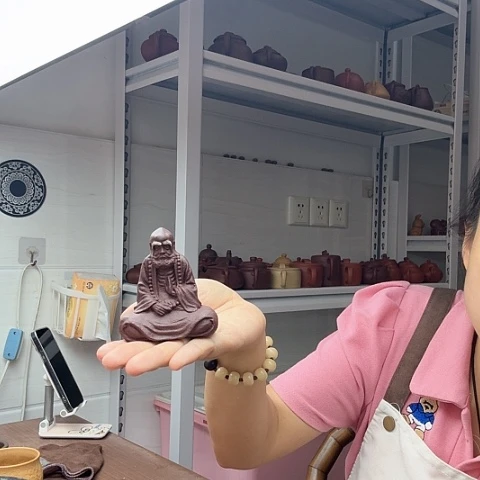 紫泥茶案达摩茶宠