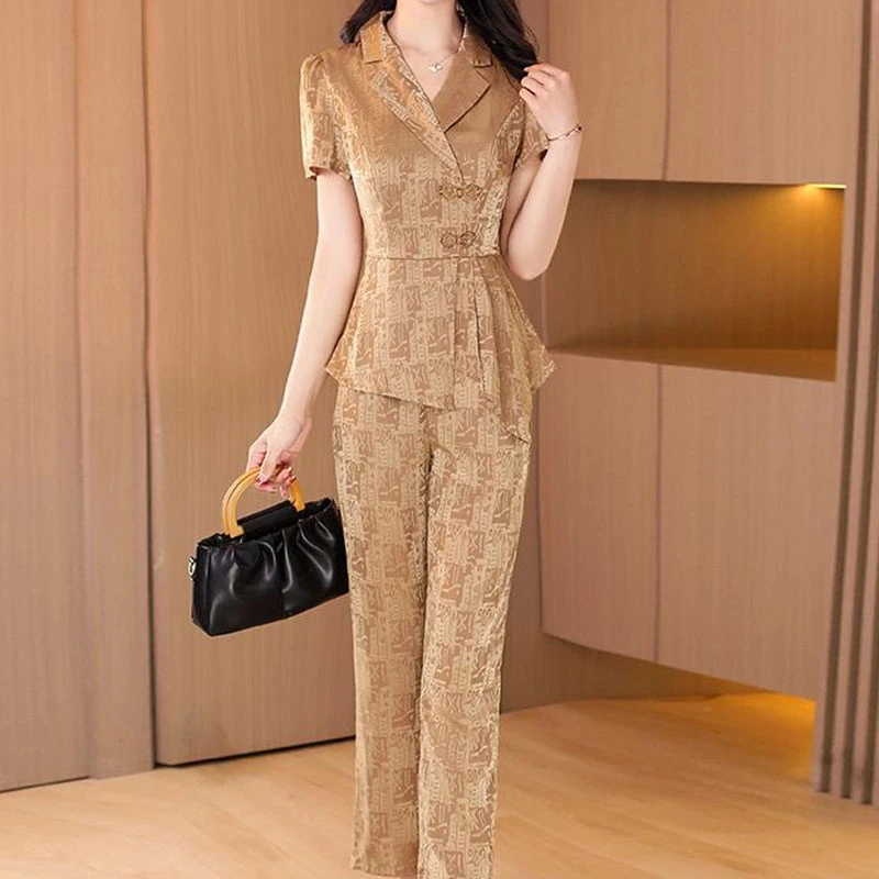 王小鸭2025夏季新款时尚套装女气质优雅淑女轻奢高级感两件套高端