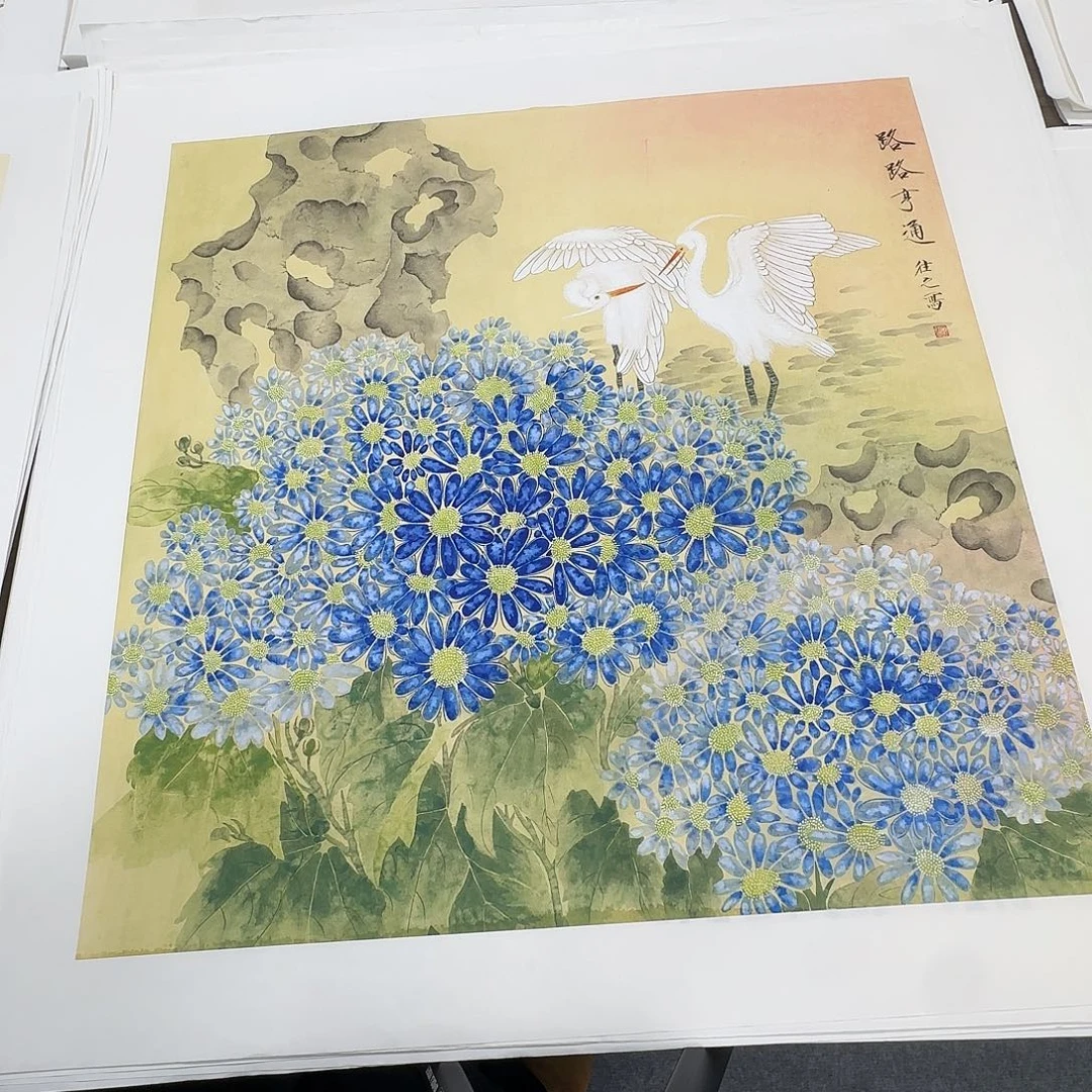 国画68*68纯手绘于往之