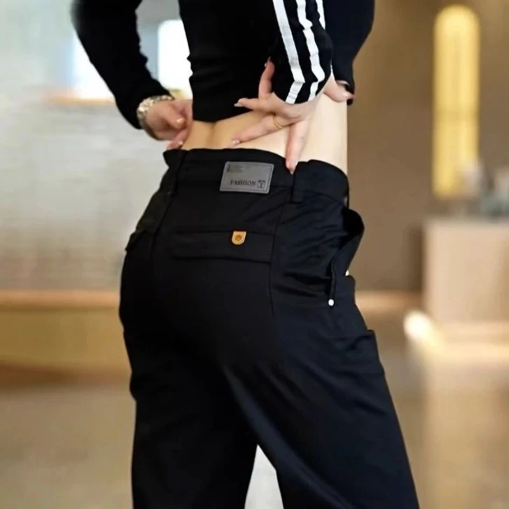 秋季男士百搭新款纯色弹力休闲运动直筒长裤户外修身时尚商务裤子