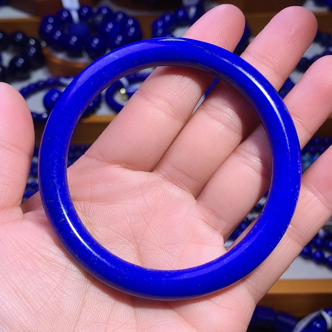 青金石未镶嵌手镯58圈天花板克莱因蓝圆条