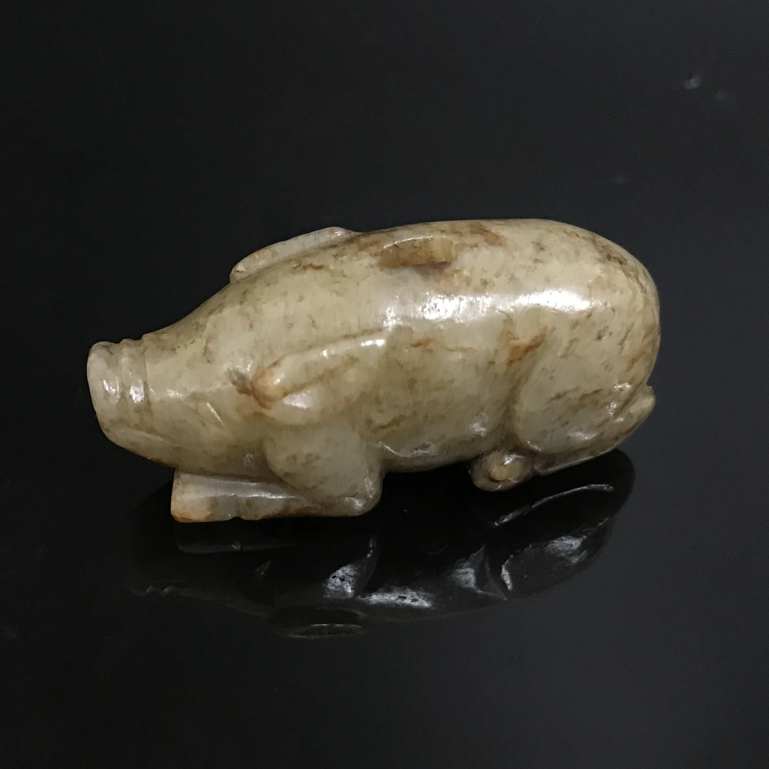 明代和田玉猪/520227/收藏/传承/【友谊文物商店】