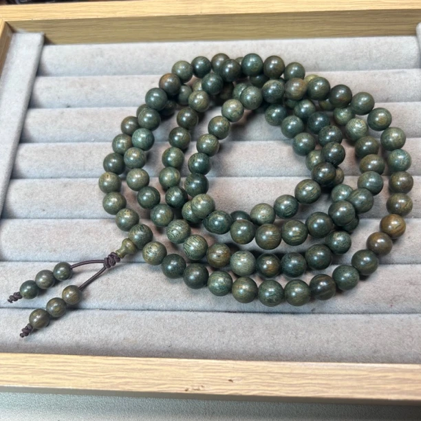 阿根廷绿檀0.8多圈108颗手链梅子香晒了变绿