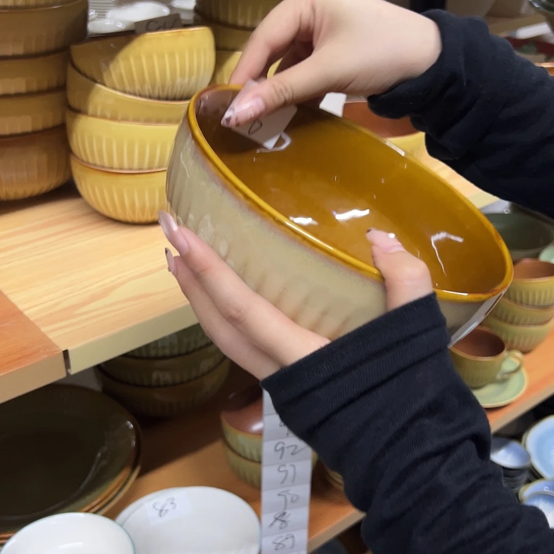 新骨瓷86微瑕曼谷棕7.5寸面碗