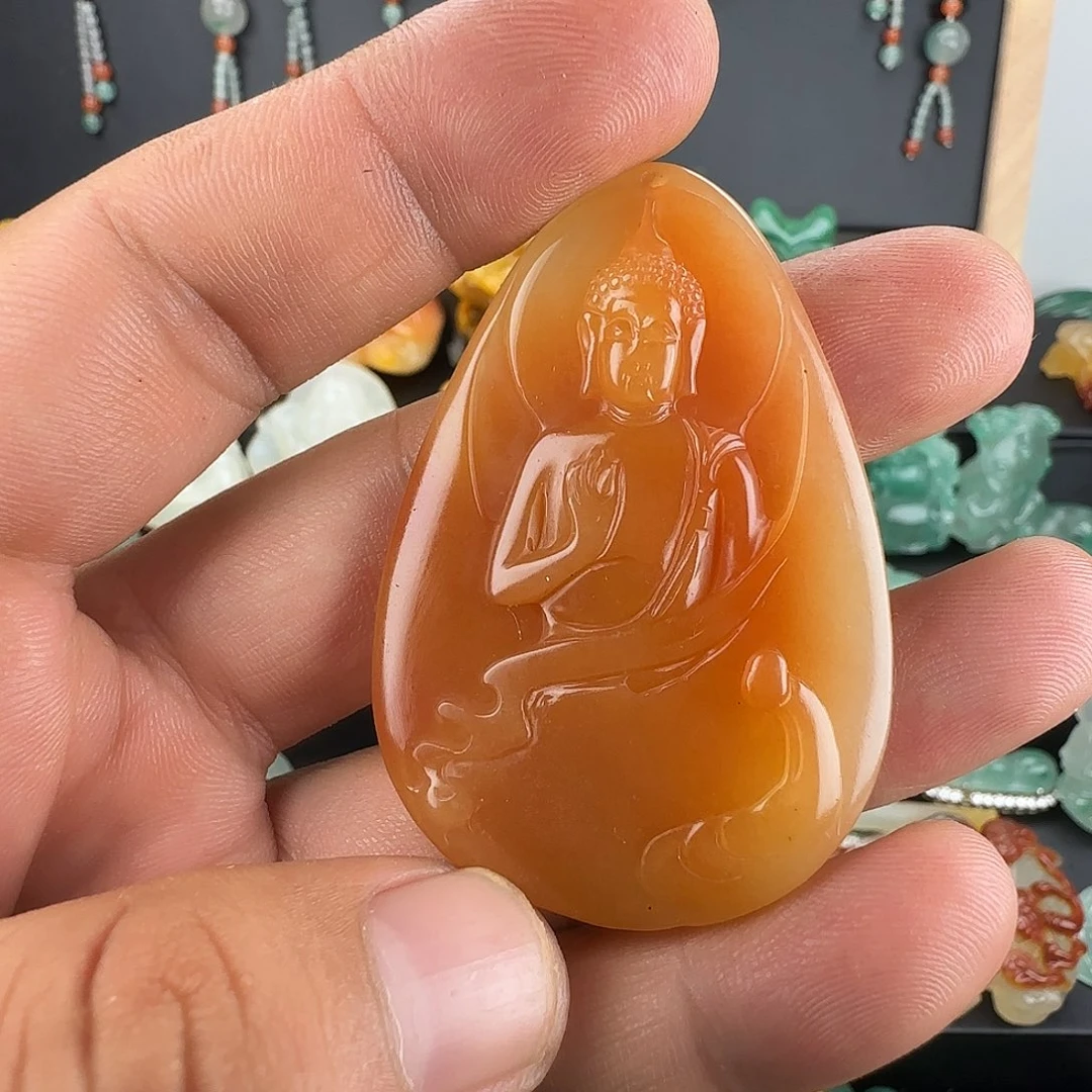 石英岩玉未镶嵌吊坠(不含链)黄龙玉