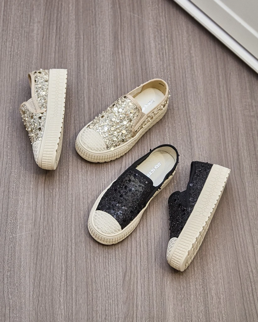 11666亮片镂空渔夫鞋夏季时尚休闲百搭女式休闲鞋厚底春夏懒人鞋