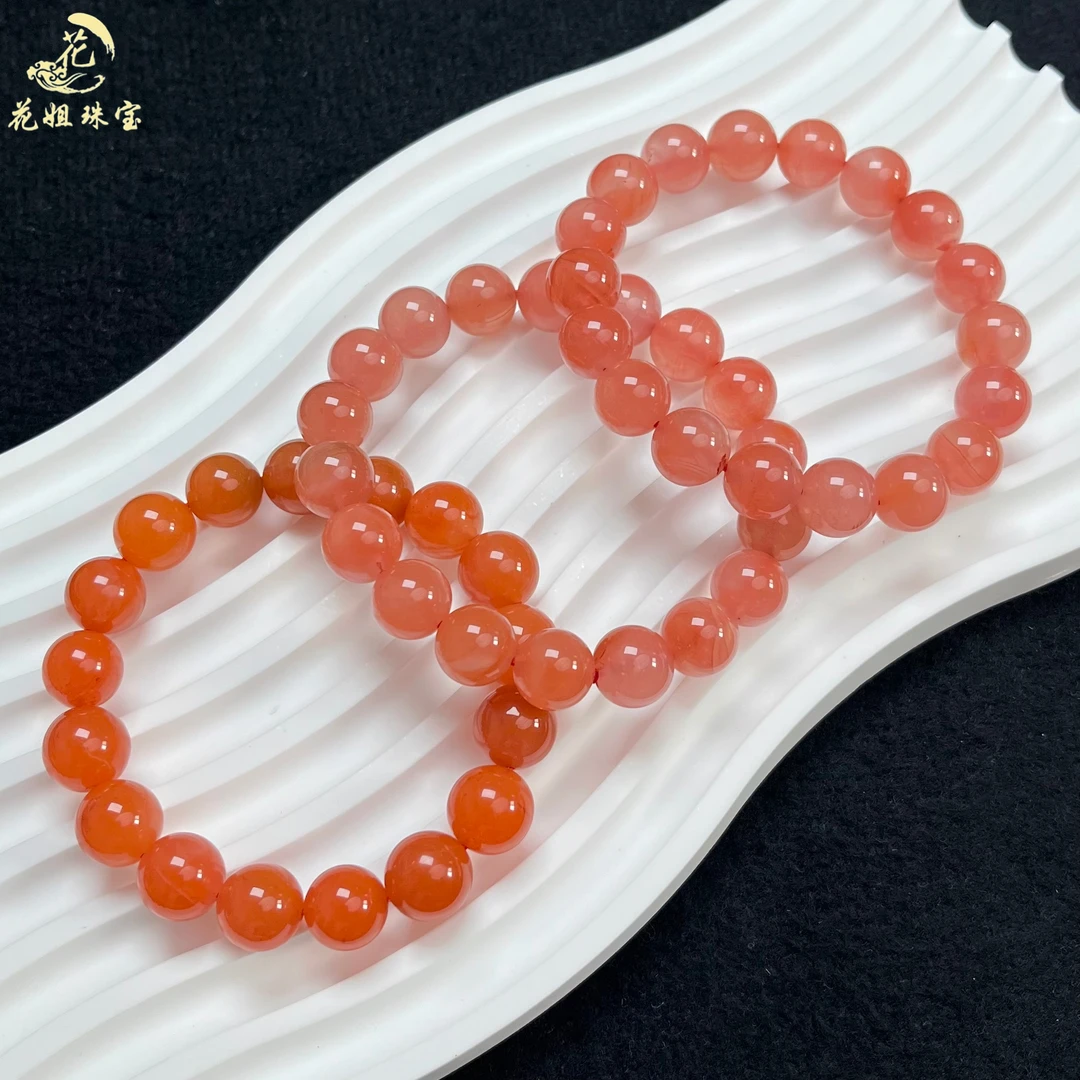 B04天然南红精美单圈手串11+mm多样性发其一 经典精致款红色