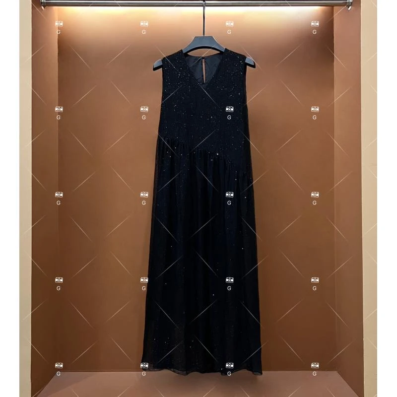 【倩倩】夏季新款复古时尚百搭印花无袖连衣裙 H-595