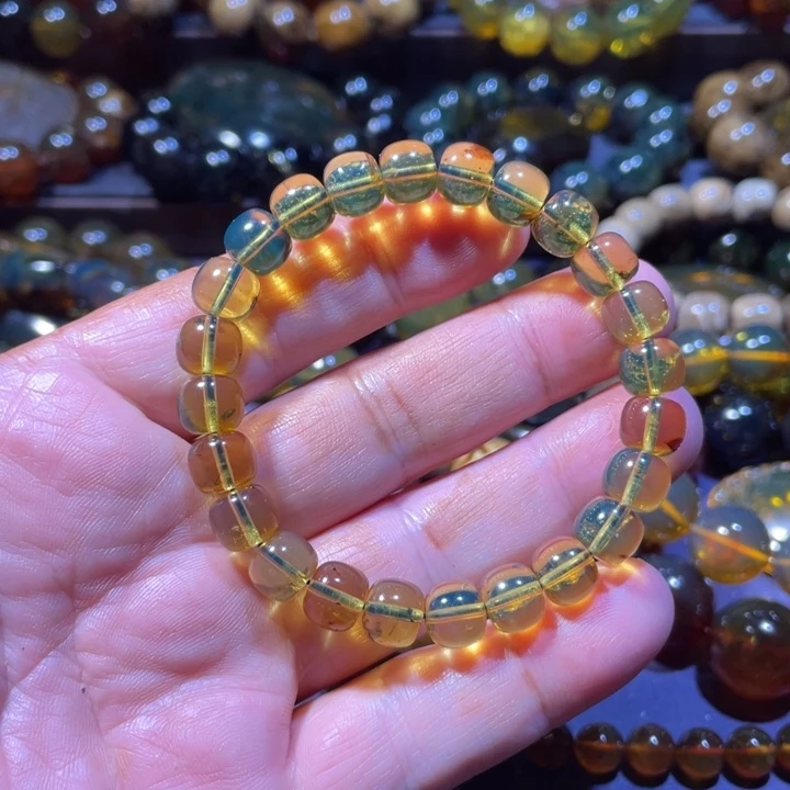 琥珀未镶嵌手链天然