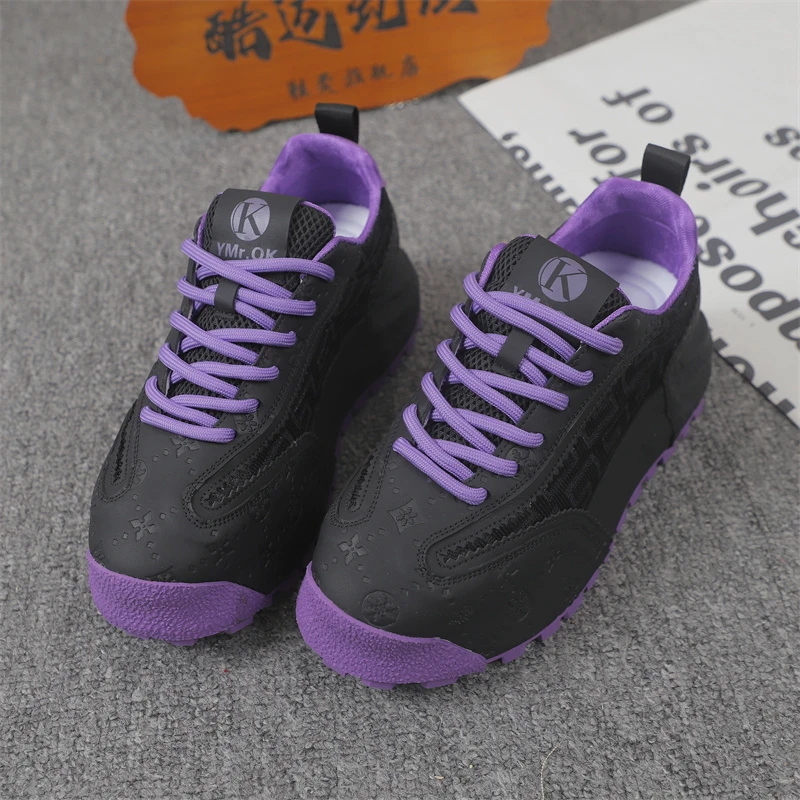 潮牌男鞋新款夏季网面透气潮男鞋舒适厚底休闲男鞋软底时尚老爹鞋