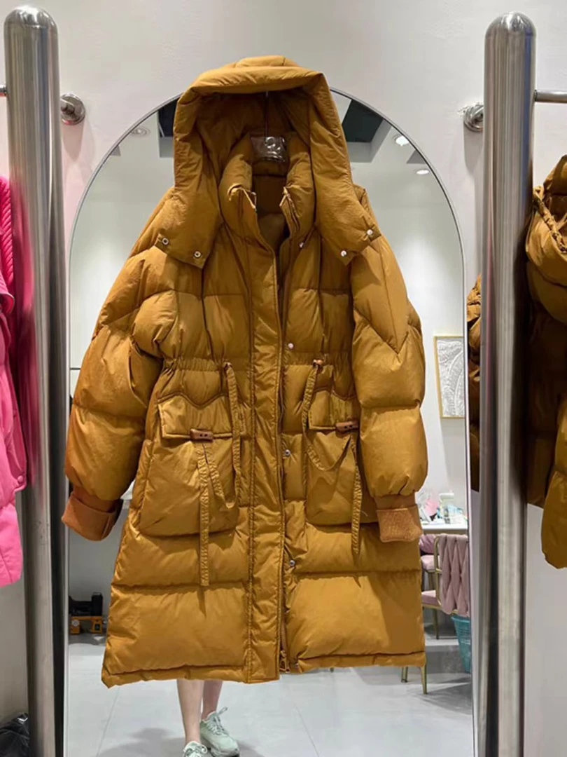 2024新款高端卡其冬季90鸭绒绒羽绒服时尚保暖带帽百搭羽绒服外套