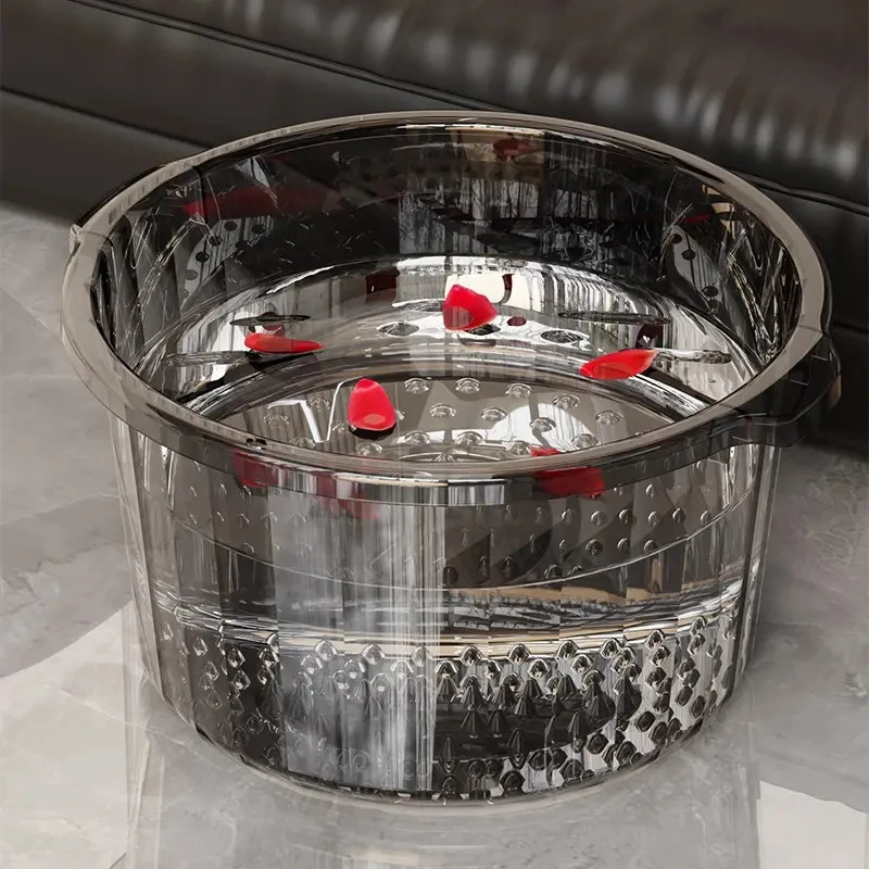 泡脚桶家用加高加深按摩洗脚桶加厚透明高颜值大号足浴盆