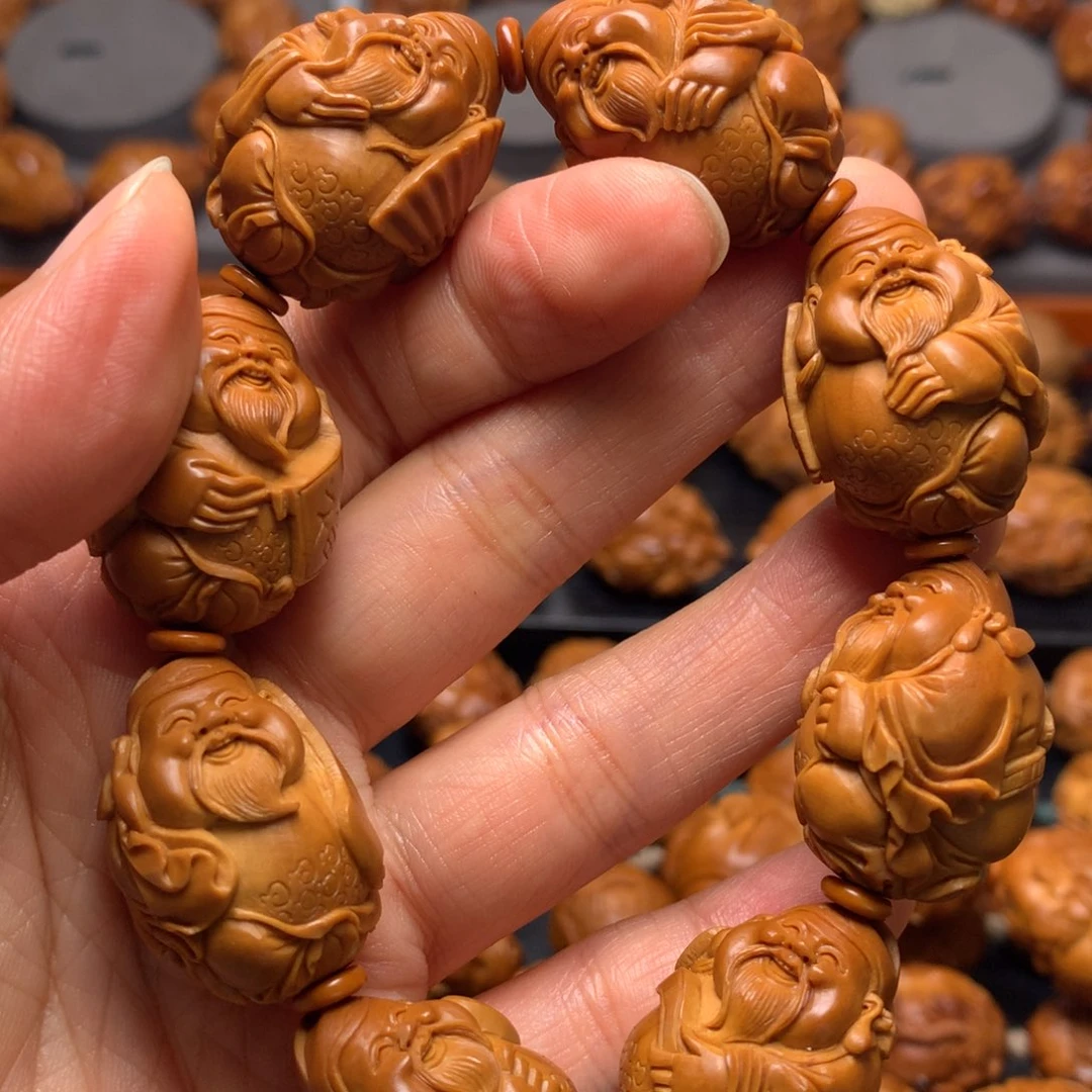 橄榄核手串/手链开**好八宝财神