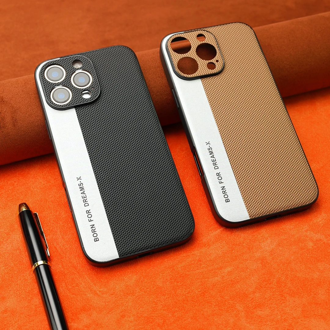 适用于苹果16 Pro Max手机壳相机拼接防摔高端皮纹隐藏磁吸iPhone