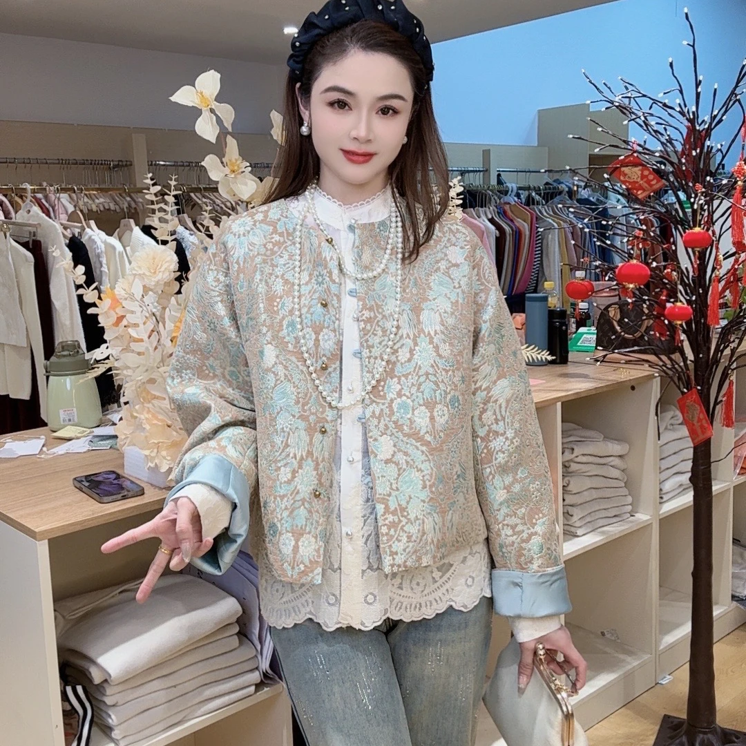 七七专属-春秋新中式女装中国风爆款洋气时尚减龄外套 mg85006-蓝