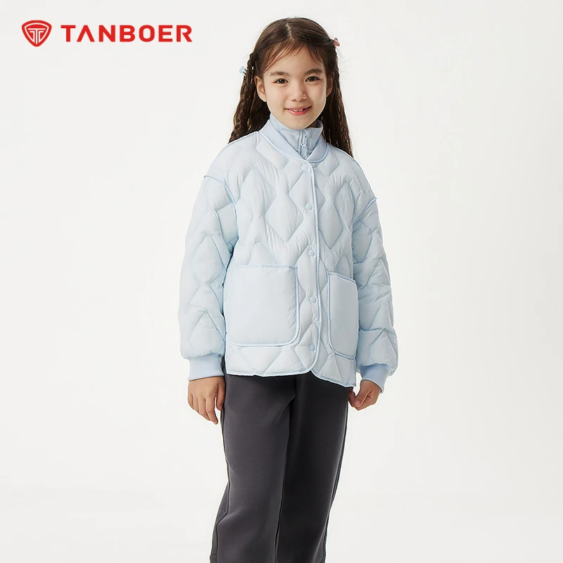 【草莓专属】坦博尔好羽绒儿童棒球领宽松短款羽绒服TCF310126Z