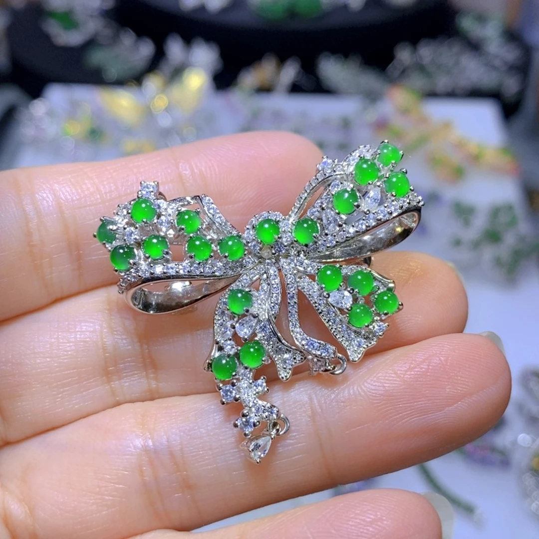 翡翠颈饰合金天然翡翠