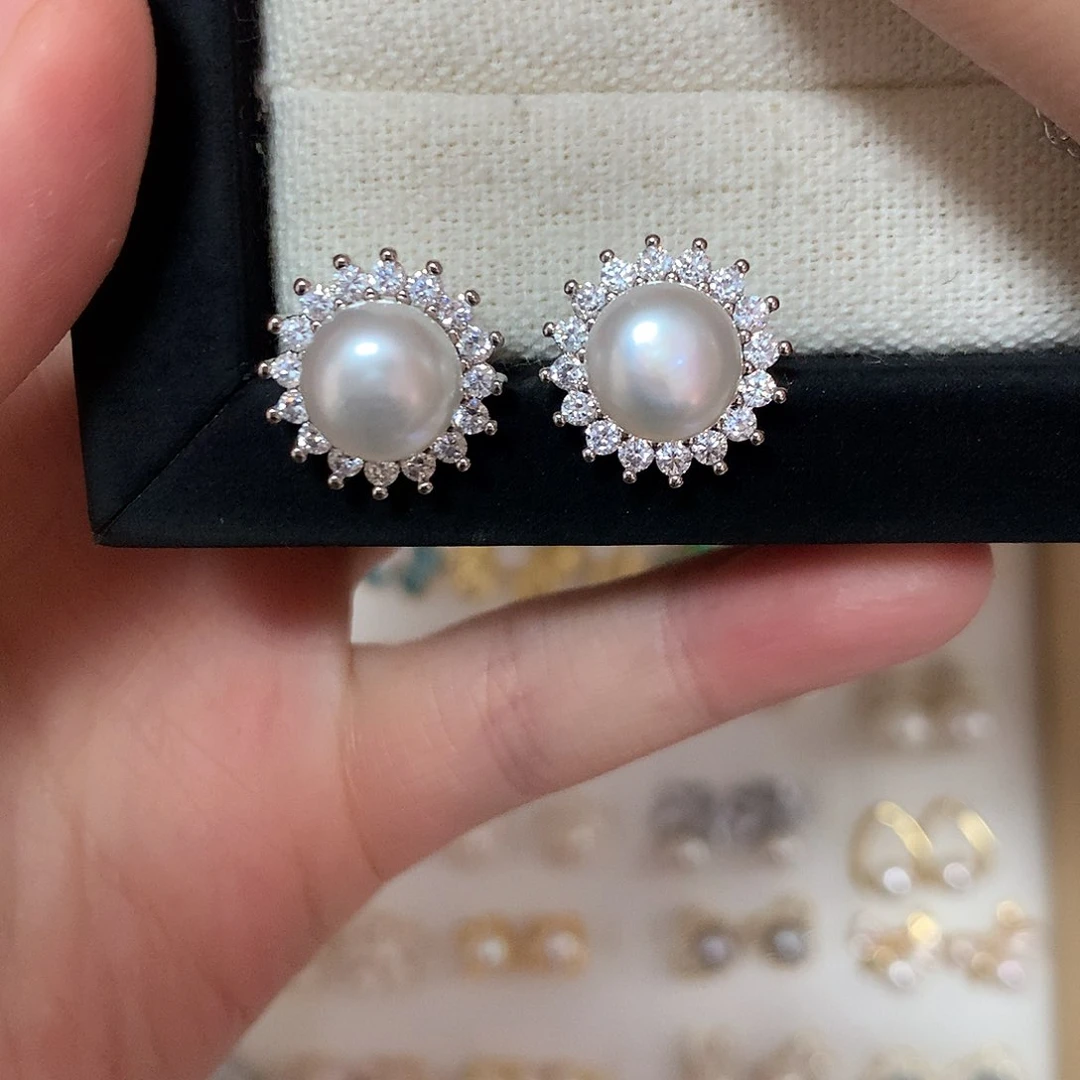 淡水珍珠耳饰合金