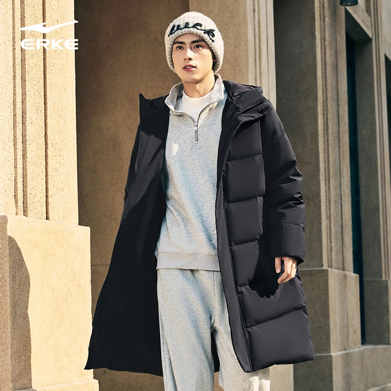 双重烯能丨鸿星尔克长款羽绒服男款冬季新款四防外套51224401034