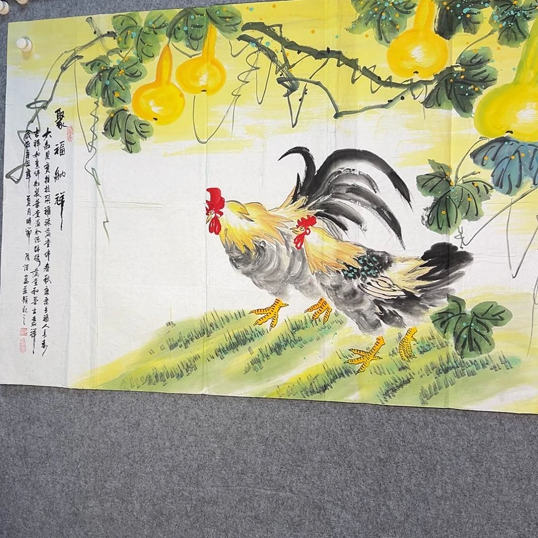 国画487 花鸟在树丛的顶端鸣叫叫声响