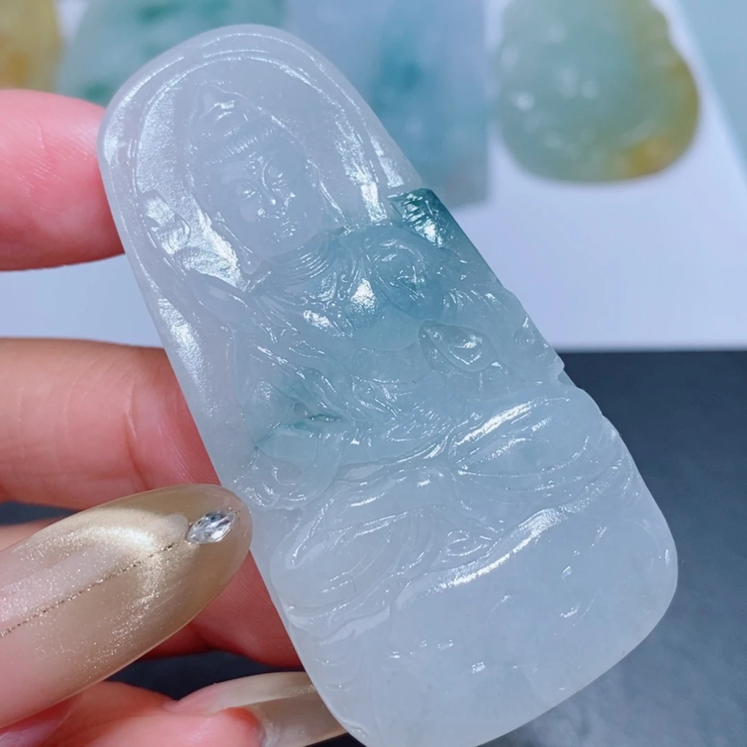 定制翡翠未镶嵌毛货翡翠挂件