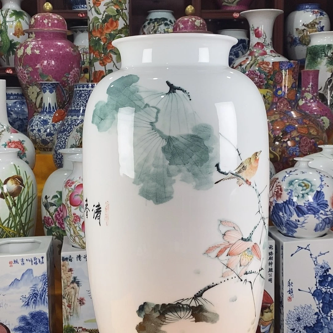 虞***翁摆件陶景德镇陶瓷冬瓜瓶