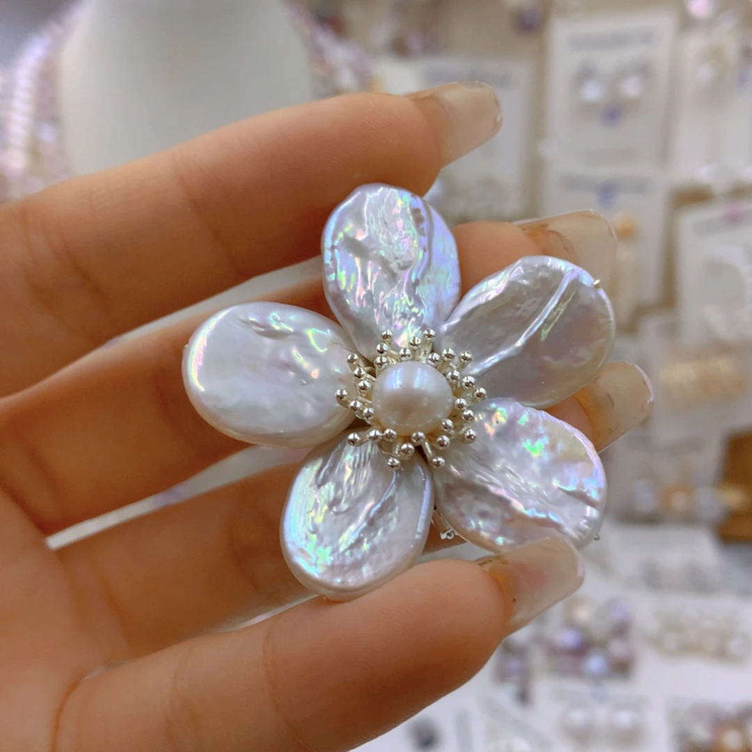 淡水珍珠耳饰银S925镶嵌